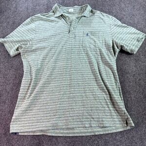 johnnie-O Hangin Out Polo Mens XL Kiwi Green Striped JMPO3470 Neese Short Sleeve